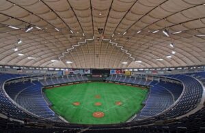 010_2002年 東京ドームにプロ野球スタジアム初のロングパイル人工芝を導入。工期15日での既設人工芝からのリニューアル。で完成これまで選手の安全性の観点から批判の多かった人工芝舗装が見直される。.jpeg